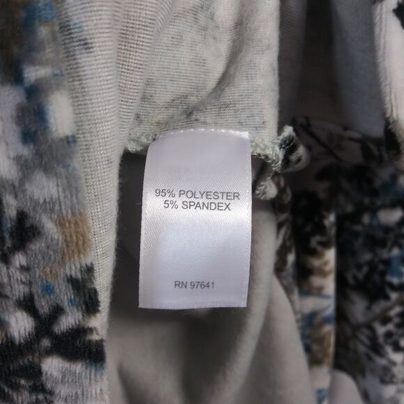 Pure J. Jill "Zinc Calm Vines" Velour Tunic Top XL Cream/Brown Size L - Picture 8 of 9